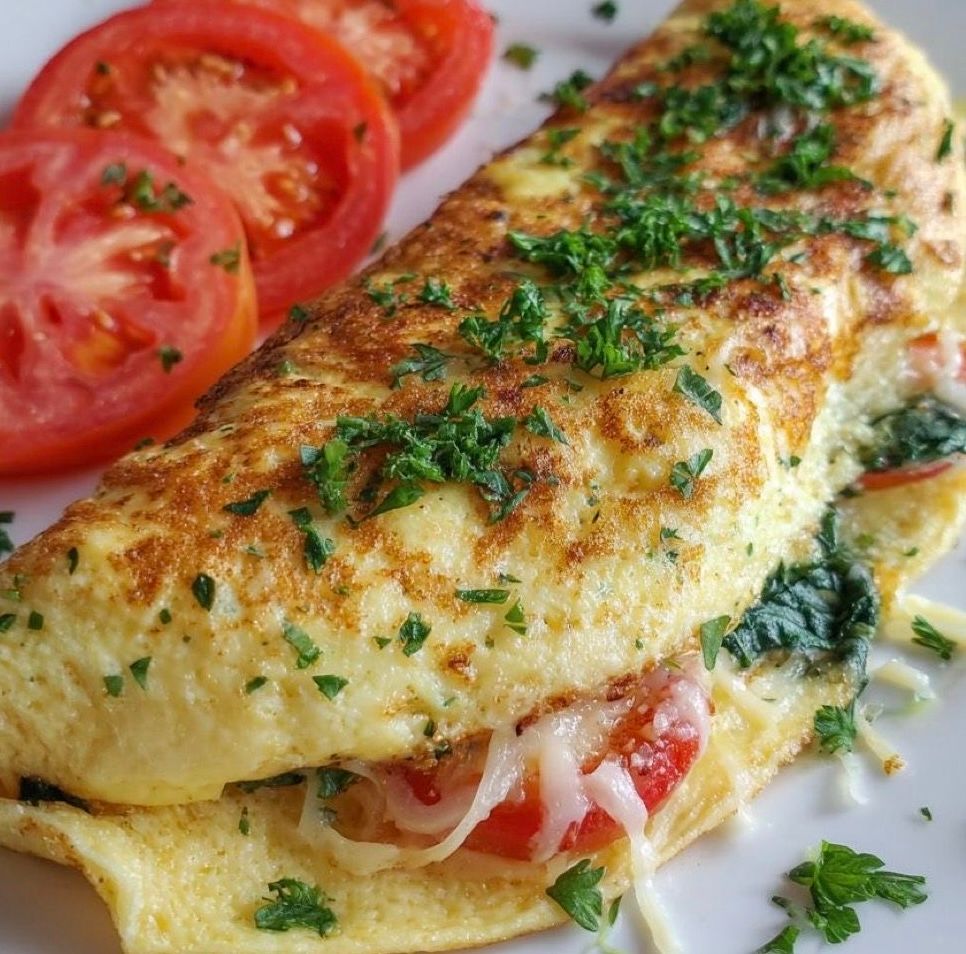 Омлет с ветчиной и грибами