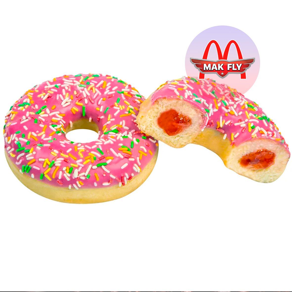 Донат клубничный