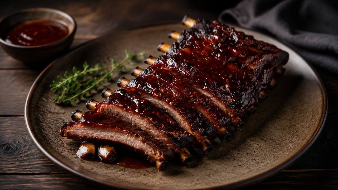 Свиные ребрышки в соусе BBQ