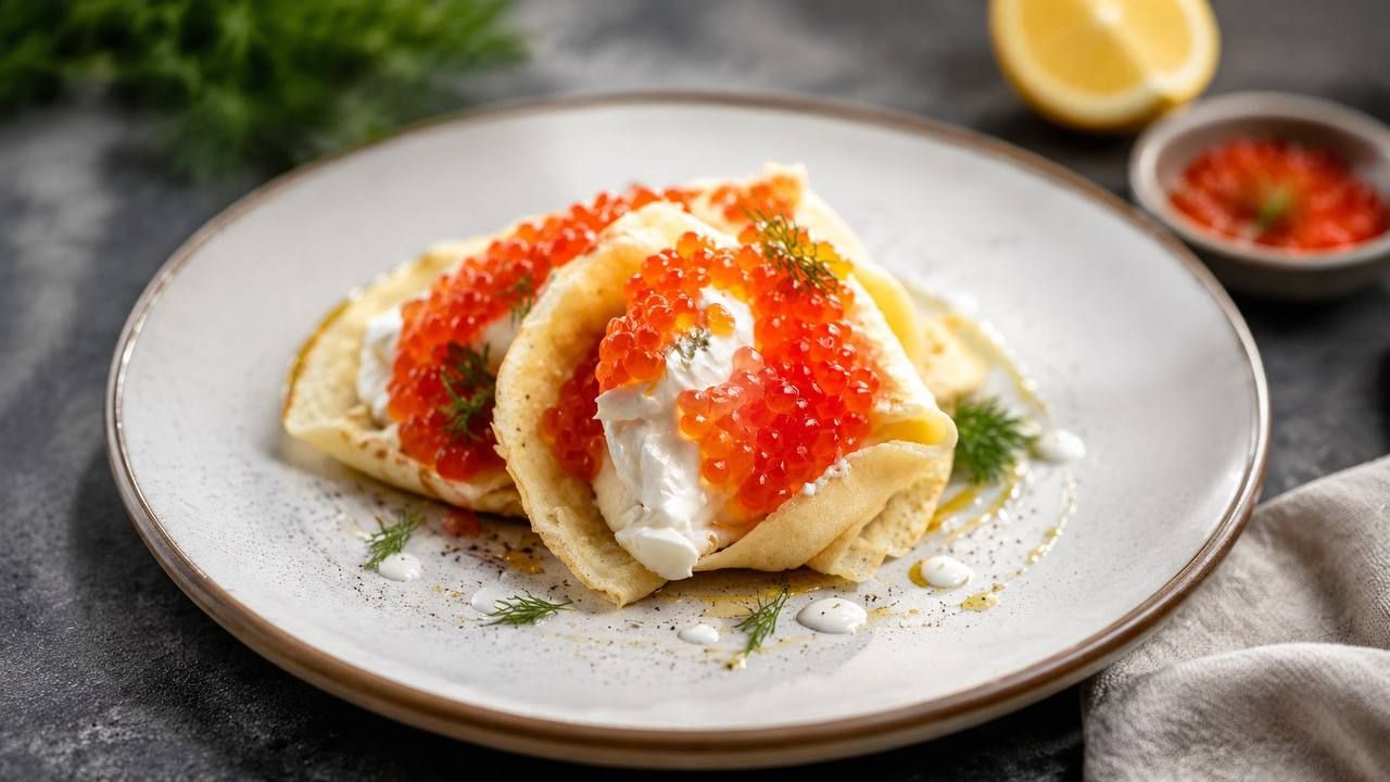 Блины С красной икрой 3шт